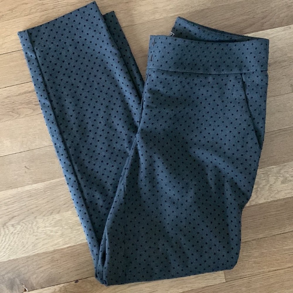 LOFT Petites grey dress pants with black dots